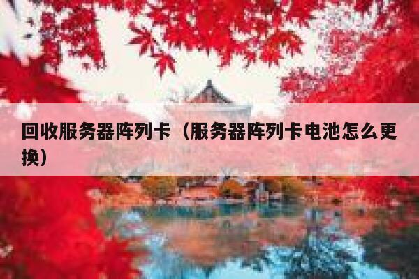 回收服务器阵列卡（服务器阵列卡电池怎么更换） 第1张