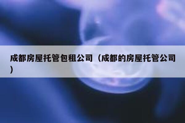 成都房屋托管包租公司（成都的房屋托管公司） 第1张