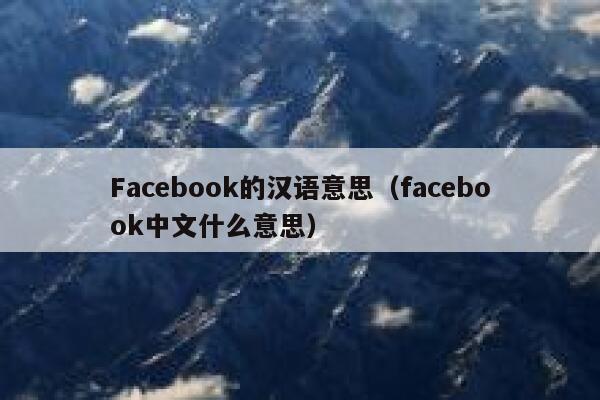 Facebook的汉语意思（facebook中文什么意思） 第1张