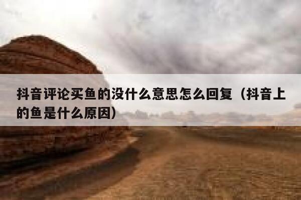 抖音评论买鱼的没什么意思怎么回复（抖音上的鱼是什么原因） 第1张