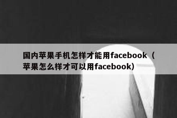 国内苹果手机怎样才能用facebook（苹果怎么样才可以用facebook） 第1张