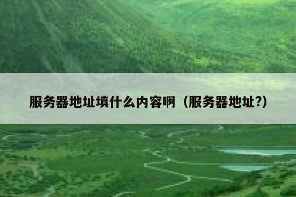 服务器地址填什么内容啊(服务器地址?) 第1张 服务器地址填什么内容啊(服务器地址?) 第1张