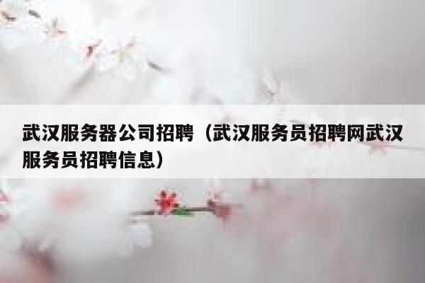 武汉服务器公司招聘(武汉服务员招聘网武汉服务员招聘信息) 第1张 武汉服务器公司招聘(武汉服务员招聘网武汉服务员招聘信息) 第1张