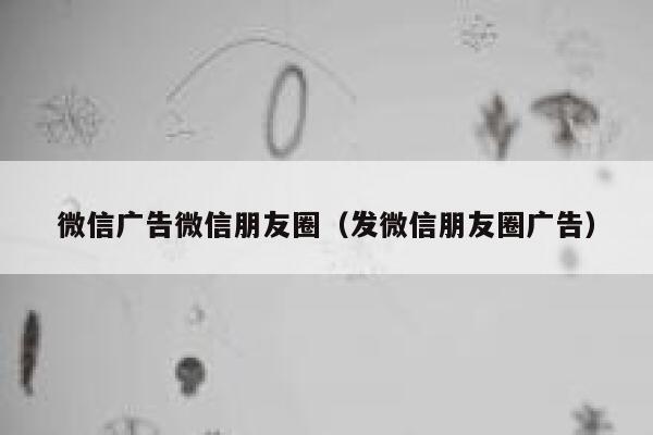 微信广告微信朋友圈（发微信朋友圈广告） 第1张
