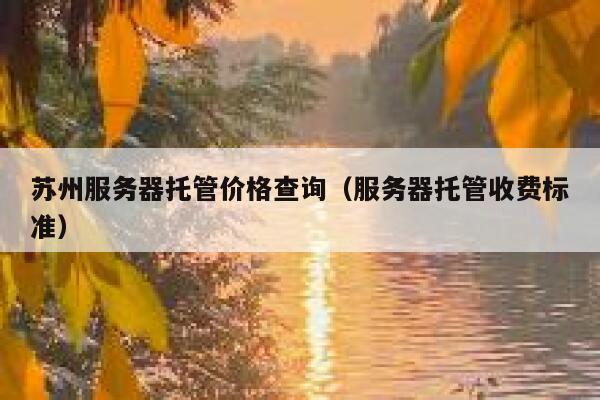 苏州服务器托管价格查询（服务器托管收费标准） 第1张