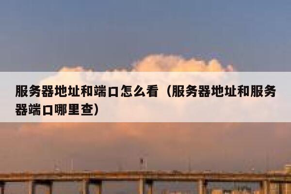 服务器地址和端口怎么看（服务器地址和服务器端口哪里查） 第1张