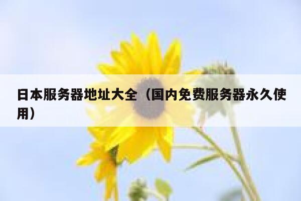 日本服务器地址大全（国内免费服务器永久使用） 第1张