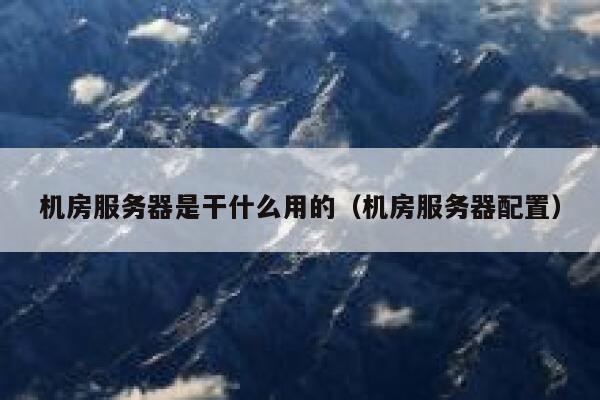 机房服务器是干什么用的（机房服务器配置） 第1张