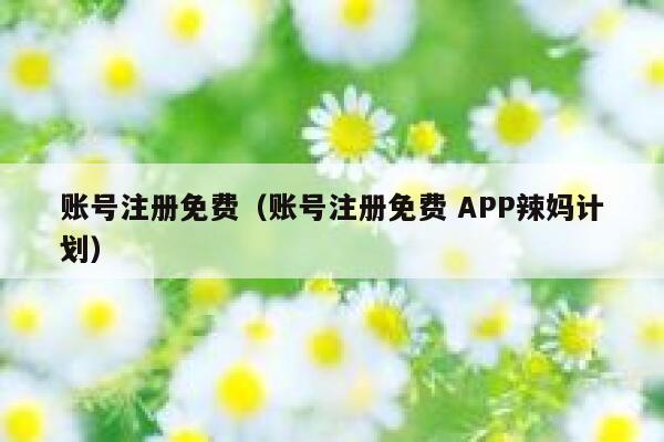 账号注册免费(账号注册免费 APP辣妈计划) 第1张 账号注册免费(账号注册免费 APP辣妈计划) 第1张