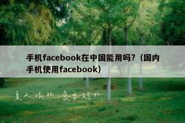 手机facebook在中国能用吗?(国内手机使用facebook) 第1张 手机facebook在中国能用吗?(国内手机使用facebook) 第1张