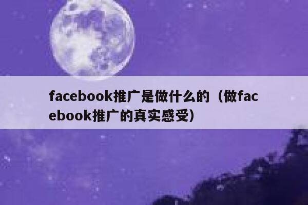 facebook推广是做什么的（做facebook推广的真实感受） 第1张
