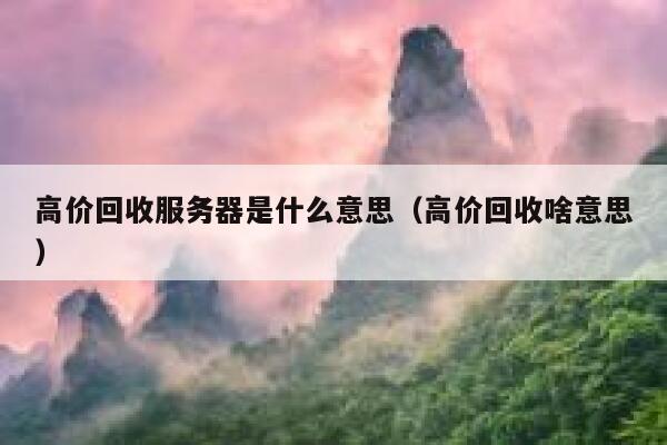 高价回收服务器是什么意思（高价回收啥意思） 第1张