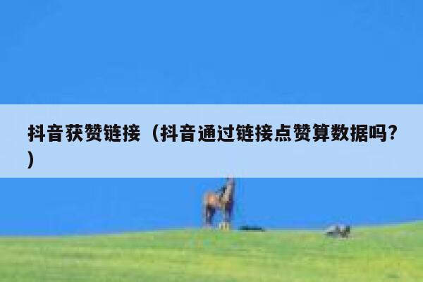 抖音获赞链接（抖音通过链接点赞算数据吗?） 第1张