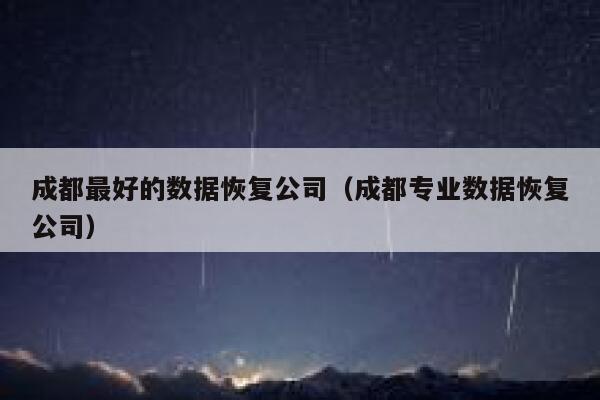 成都最好的数据恢复公司（成都专业数据恢复公司） 第1张