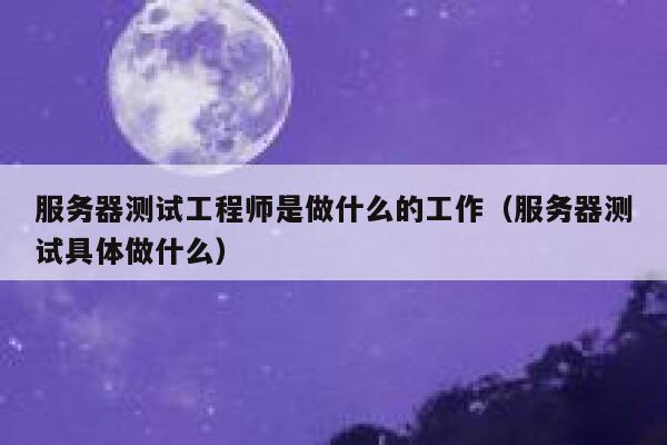 服务器测试工程师是做什么的工作（服务器测试具体做什么） 第1张