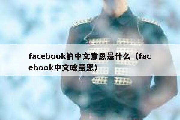 facebook的中文意思是什么（facebook中文啥意思） 第1张