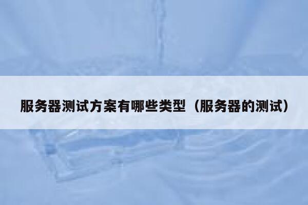 服务器测试方案有哪些类型（服务器的测试） 第1张