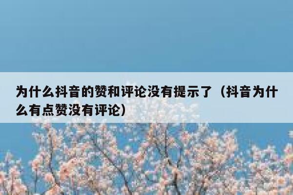 为什么抖音的赞和评论没有提示了（抖音为什么有点赞没有评论） 第1张