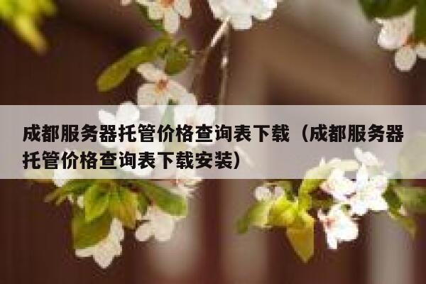成都服务器托管价格查询表下载（成都服务器托管价格查询表下载安装） 第1张