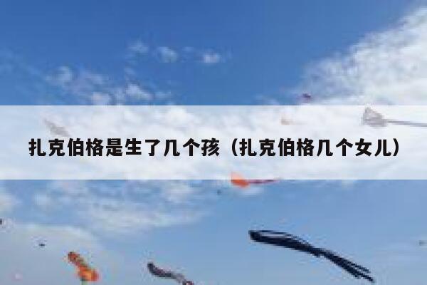 扎克伯格是生了几个孩（扎克伯格几个女儿） 第1张