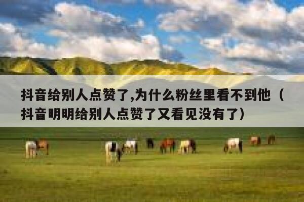 抖音给别人点赞了,为什么粉丝里看不到他（抖音明明给别人点赞了又看见没有了） 第1张