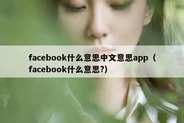 facebook什么意思中文意思app（facebook什么意思?） 第1张