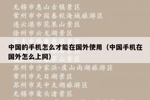 中国的手机怎么才能在国外使用（中国手机在国外怎么上网） 第1张