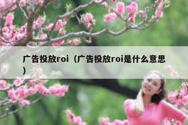 广告投放roi（广告投放roi是什么意思） 第1张