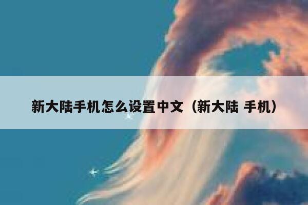 新大陆手机怎么设置中文（新大陆 手机） 第1张