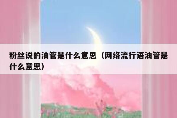 粉丝说的油管是什么意思（网络流行语油管是什么意思） 第1张