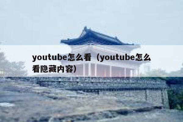 youtube怎么看（youtube怎么看隐藏内容） 第1张