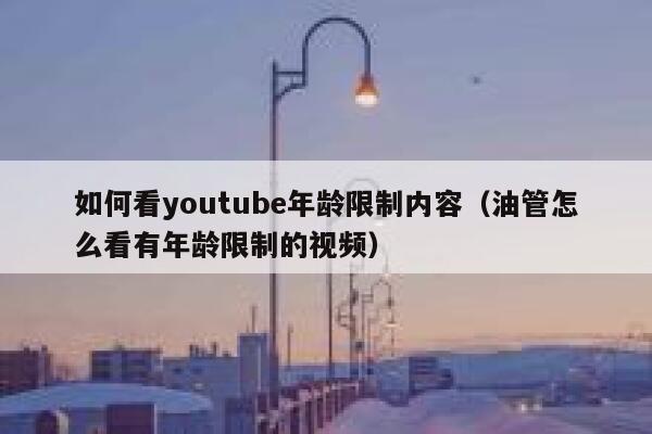 如何看youtube年龄限制内容（油管怎么看有年龄限制的视频） 第1张