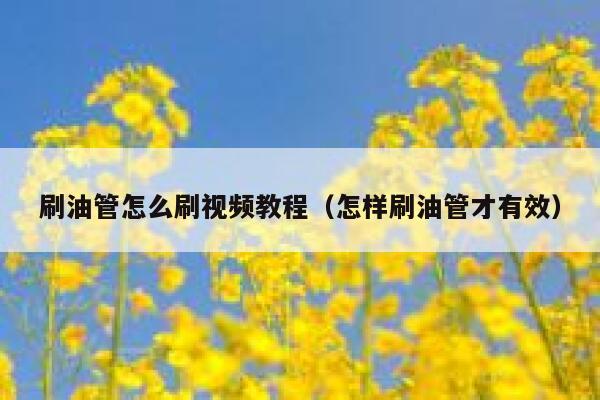 刷油管怎么刷视频教程（怎样刷油管才有效） 第1张