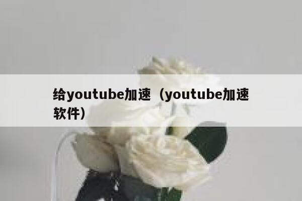 给youtube加速（youtube加速软件） 第1张
