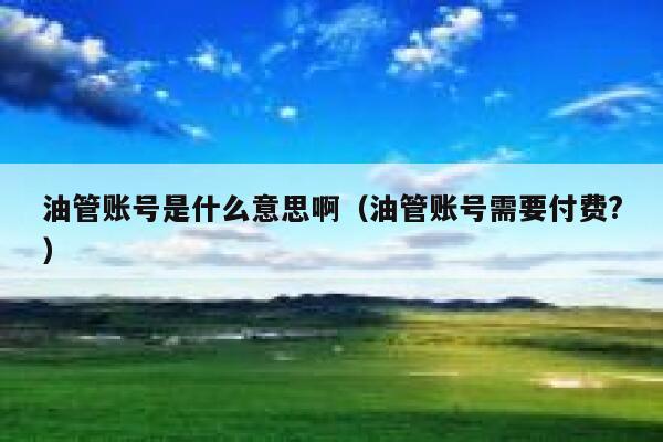 油管账号是什么意思啊（油管账号需要付费?） 第1张