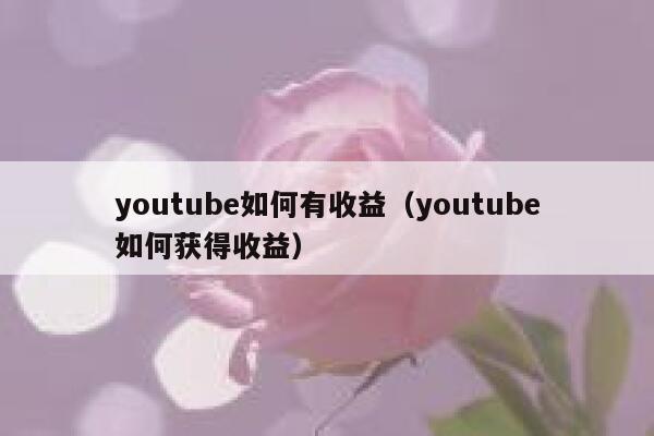 youtube如何有收益（youtube如何获得收益） 第1张