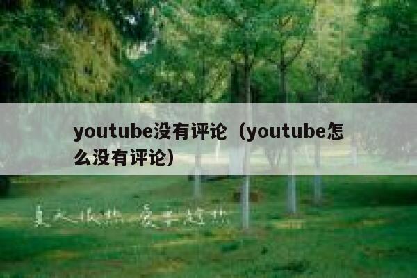 youtube没有评论(youtube怎么没有评论) 第1张 youtube没有评论(youtube怎么没有评论) 第1张