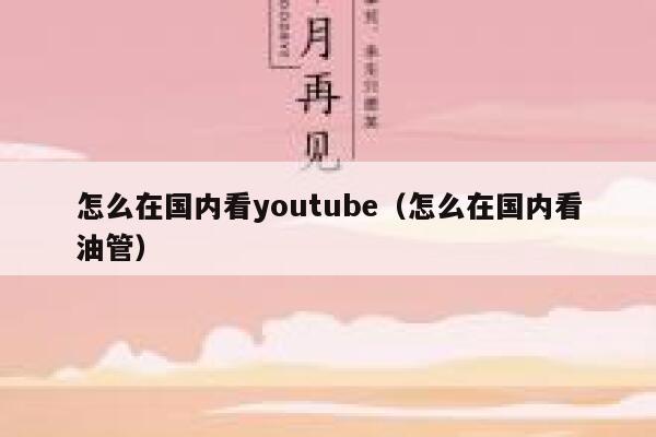 怎么在国内看youtube（怎么在国内看油管） 第1张