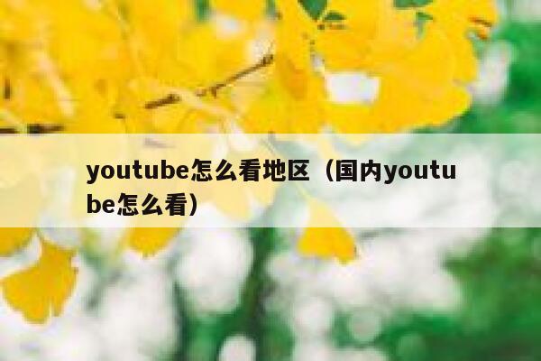 youtube怎么看地区（国内youtube怎么看） 第1张