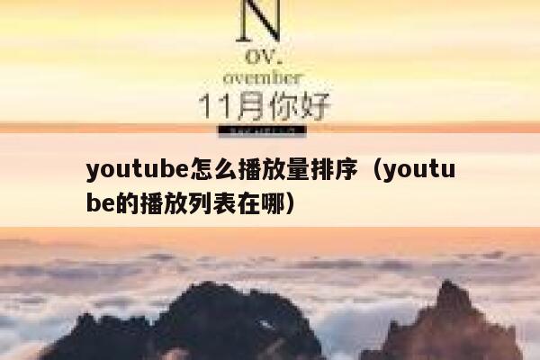 youtube怎么播放量排序（youtube的播放列表在哪） 第1张