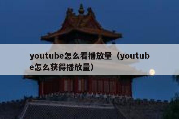 youtube怎么看播放量（youtube怎么获得播放量） 第1张