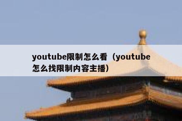 youtube限制怎么看(youtube怎么找限制内容主播) 第1张 youtube限制怎么看(youtube怎么找限制内容主播) 第1张