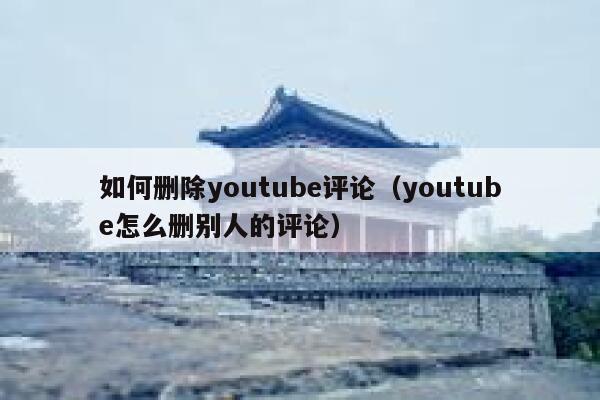 如何删除youtube评论(youtube怎么删别人的评论) 第1张 如何删除youtube评论(youtube怎么删别人的评论) 第1张