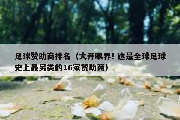 足球赞助商排名(大开眼界! 这是全球足球史上最另类的16家赞助商) 第1张 足球赞助商排名(大开眼界! 这是全球足球史上最另类的16家赞助商) 第1张