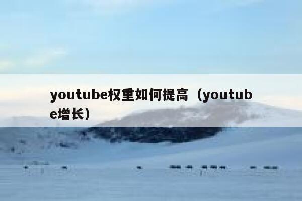 youtube权重如何提高(youtube增长) 第1张 youtube权重如何提高(youtube增长) 第1张
