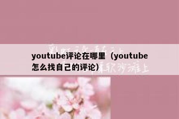 youtube评论在哪里（youtube怎么找自己的评论） 第1张