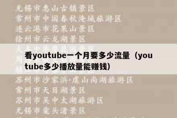 看youtube一个月要多少流量（youtube多少播放量能赚钱） 第1张