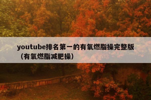 youtube排名第一的有氧燃脂操完整版（有氧燃脂减肥操） 第1张