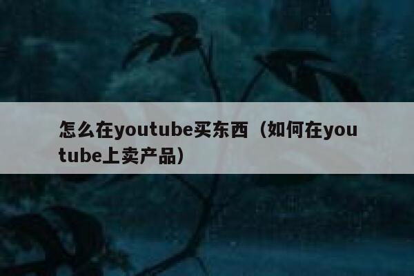 怎么在youtube买东西(如何在youtube上卖产品) 第1张 怎么在youtube买东西(如何在youtube上卖产品) 第1张