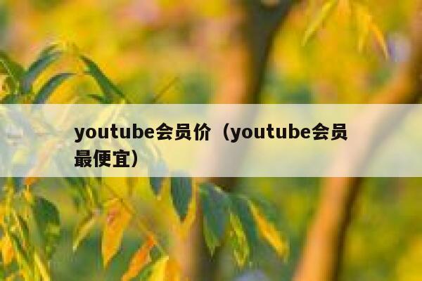 youtube会员价（youtube会员最便宜） 第1张